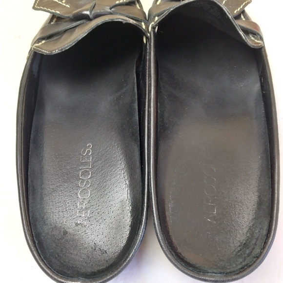 Aerosoles Black Leather Marine Bio Slide Mule Shoes 7 1/2B - Picture 7 of 15